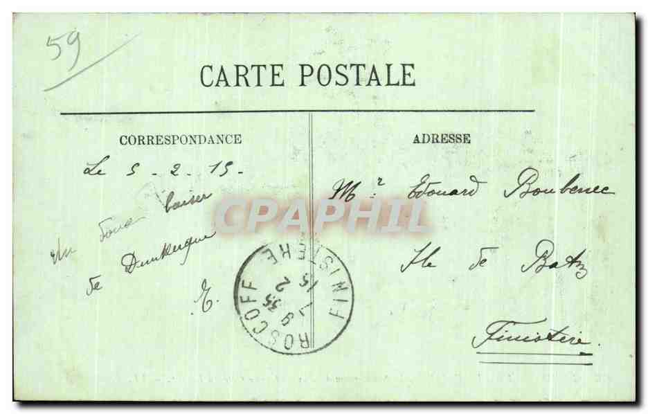 CPA Environs de Dunkerque Le Sanatorium de Zuydcoote Le Cote du Levant — Rückseite