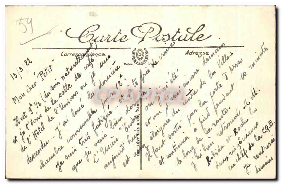 CPA Lille La Place de la Gare Tramways — Rückseite