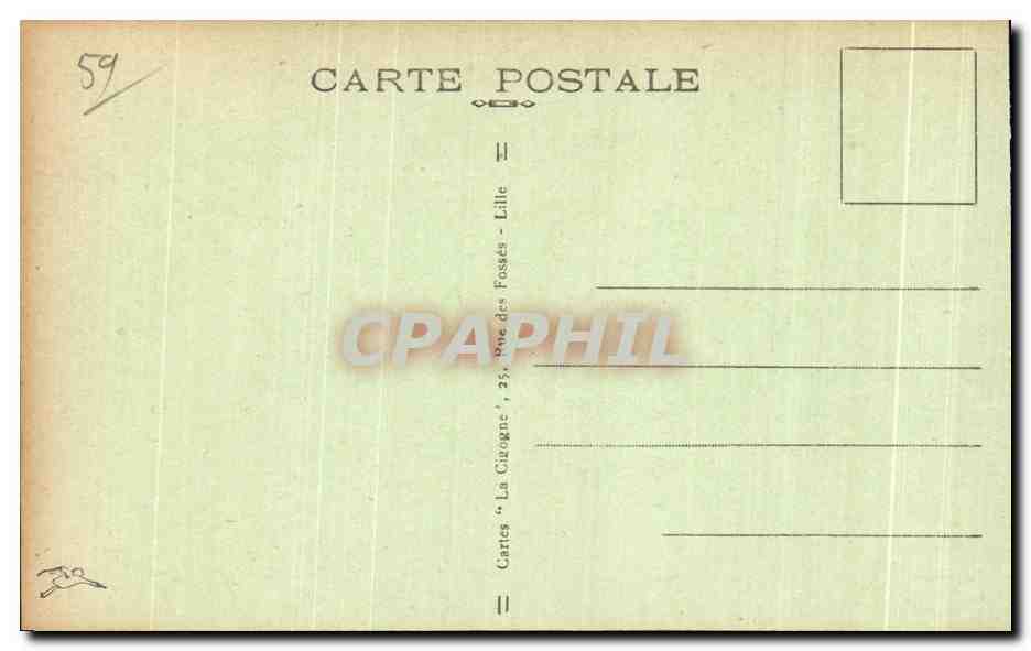 CPA Lille Grande Place et Grand Garde Tramways — Verso