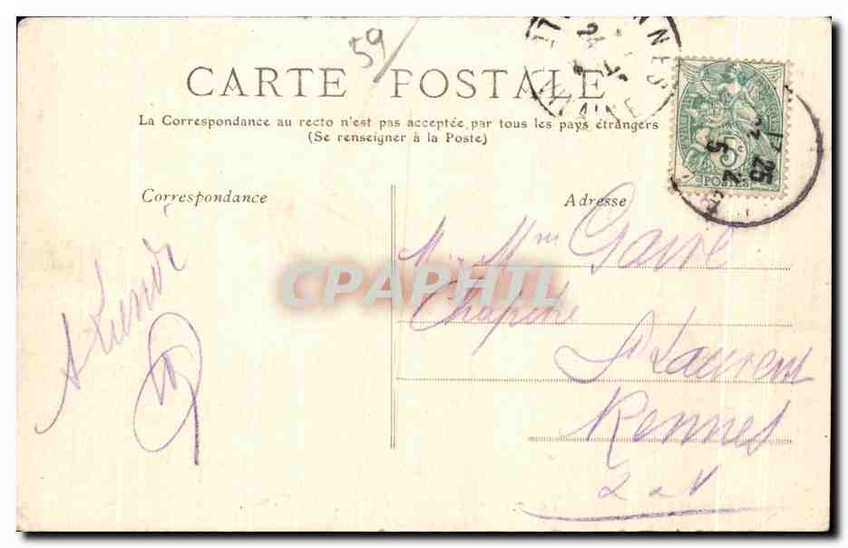 CPA Lille Le Bois de la Deule l Etang — Rückseite