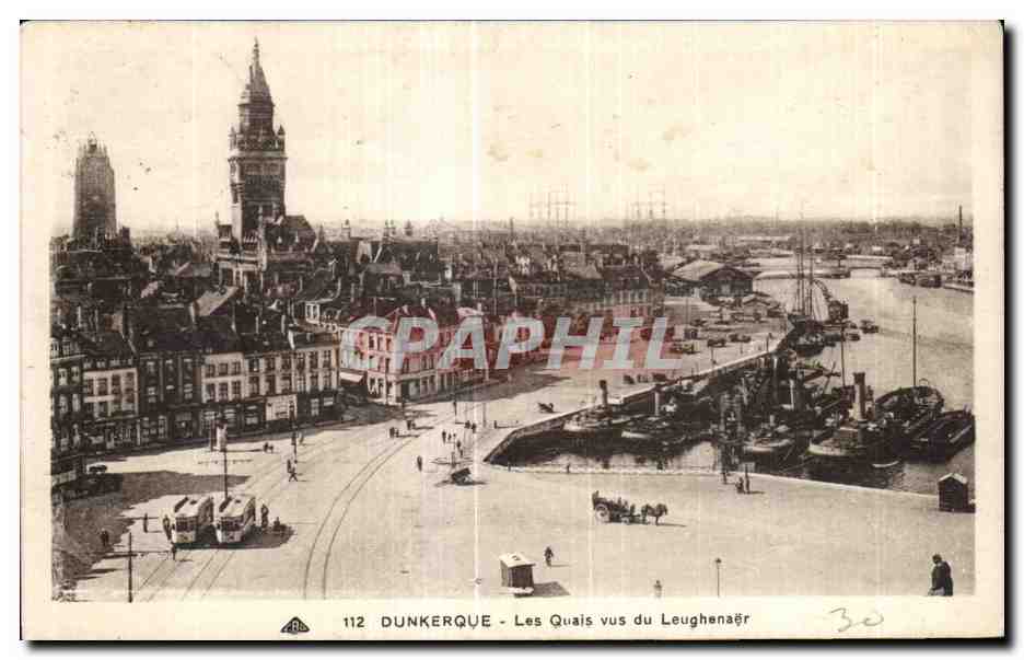 CPA Dunkerque Les Quais vus du Leughenaer Bateaux 