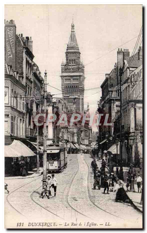 CPA Dunkerque La Rue de l Eglise