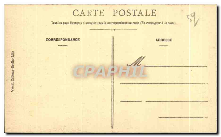 CPA Lille Place de la Republique et Faidherbe Vue d ensemble sur la Prefecture — Rückseite