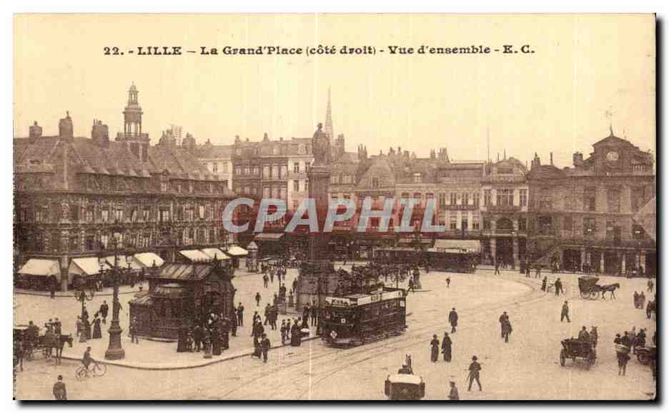 CPA Lille La Grand Place ( Cote Droit) Vue d ensemble 