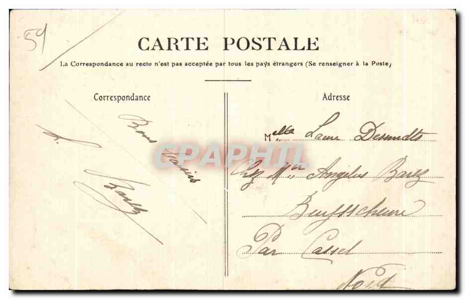 CPA Valenciennes Vue du Jardin public — Rückseite