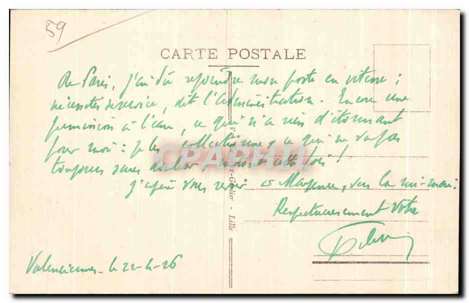 Valenciennes - Vue panoramique — E. C. n°46 — Verso
