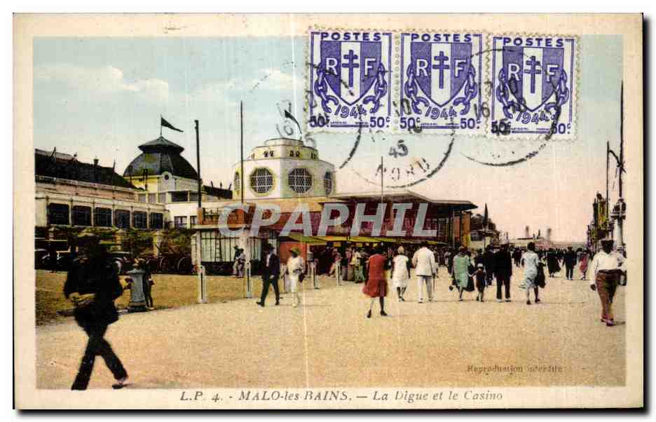 MALO-les-BAINS — La Digue et le Casino — L.P. 4