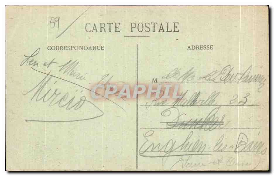 CPA Dunkerque L Hotel de Ville et la Rue de l Eglise — Rückseite