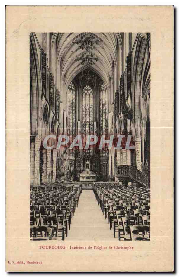 CPA Tourcoing Interieur de l Eglise St Christophe