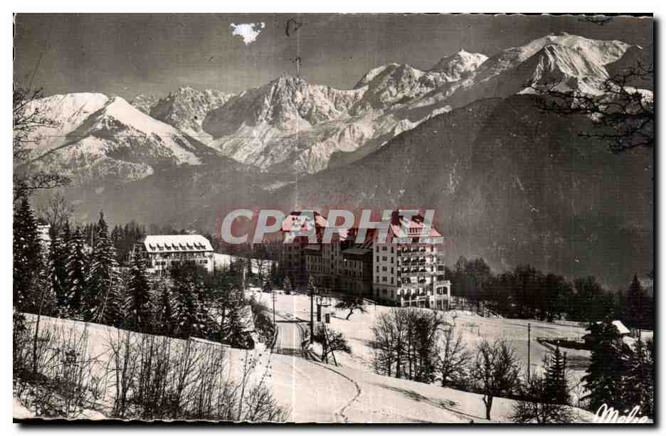 CPA Plateau D Assy (Hte Savoie) Hotel du Mont Blanc Face Nord chaine du Mont Blanc