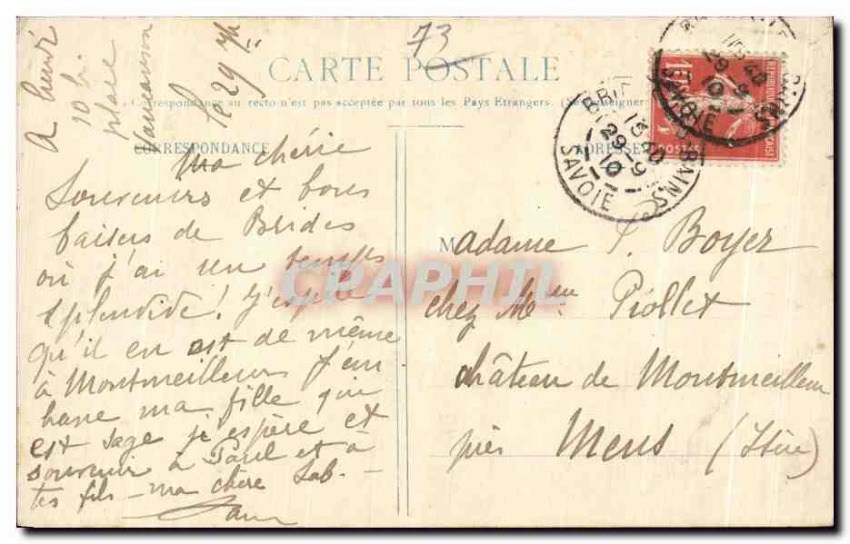 CPA Brides les Bains et les Glaciers de la Vanoise — Rückseite