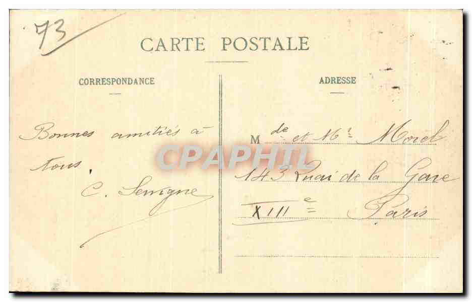 CPA Chambery Vue generale et le Nivolet — Rückseite