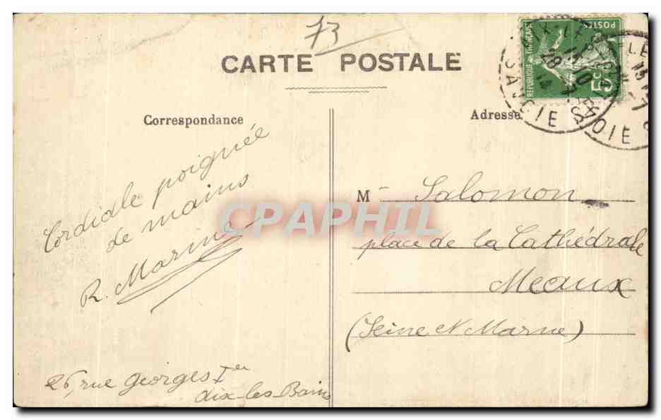 CPA Aix Les Bains Hotels et Villas — Rückseite