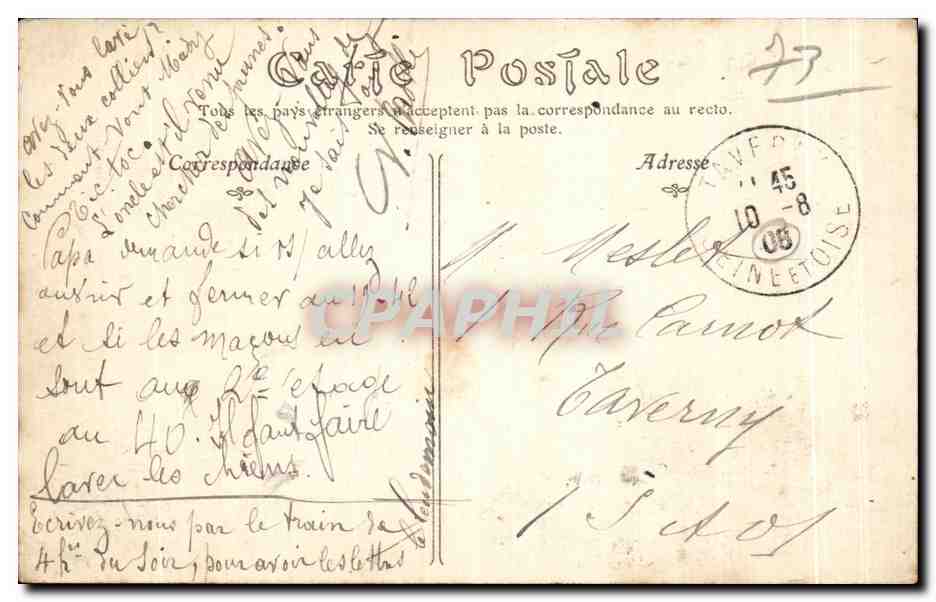 CPA Aix Les Bains Vue generale prise du Rocher du Roi — Verso