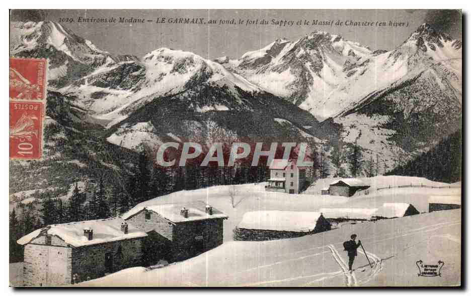 CPA Environs de Modane Le Garmaix au fond le fort du Sappey et le Massi de Chartere 