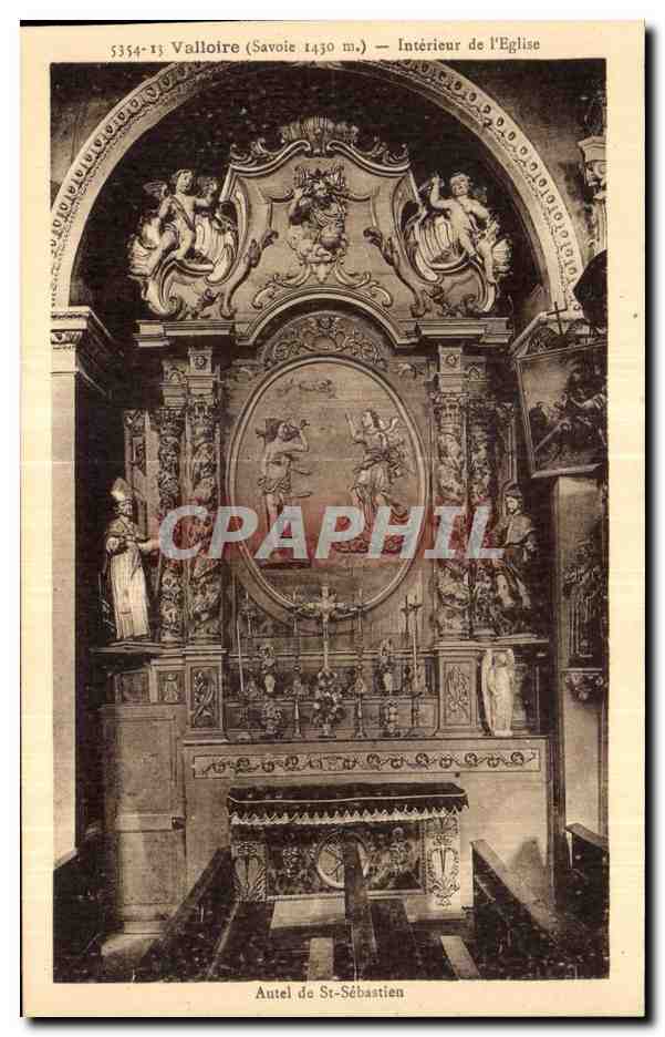 CPA Valloire (Savoie) Interieur de I Eglise Autel de St Sebastien