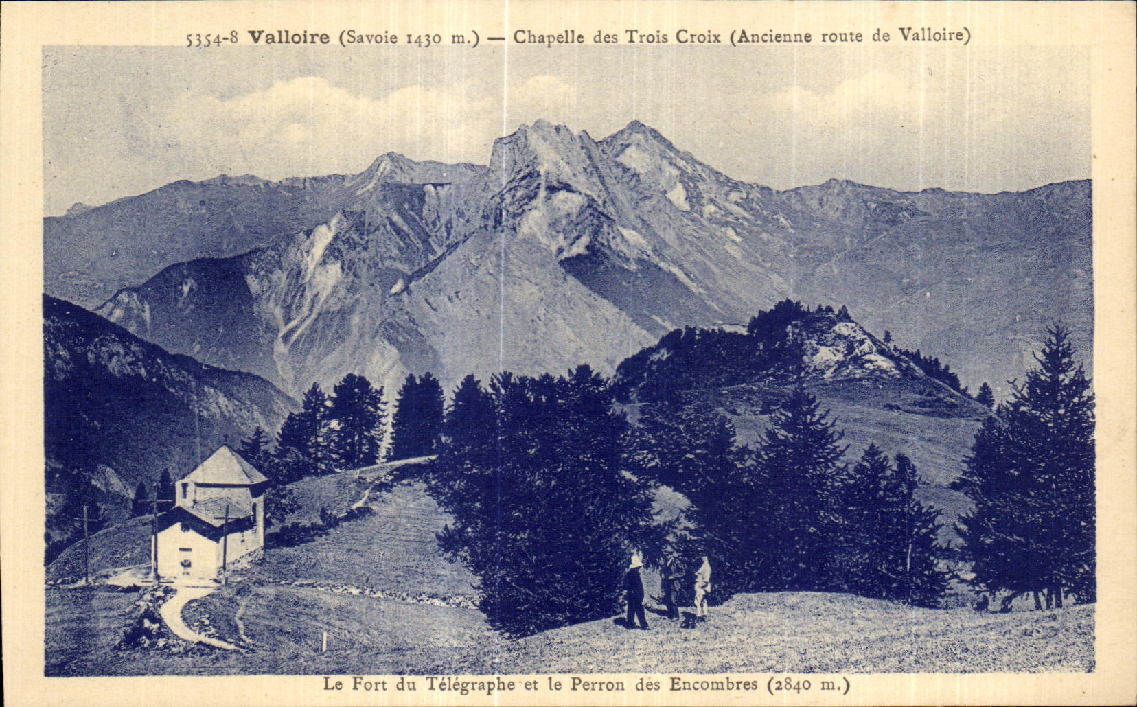 CPA Valloire (Savoie) Chapelle des Trois Croix (Ancieene route de Valloire)Le Fort du Telegraphe et le Perron des Encomb