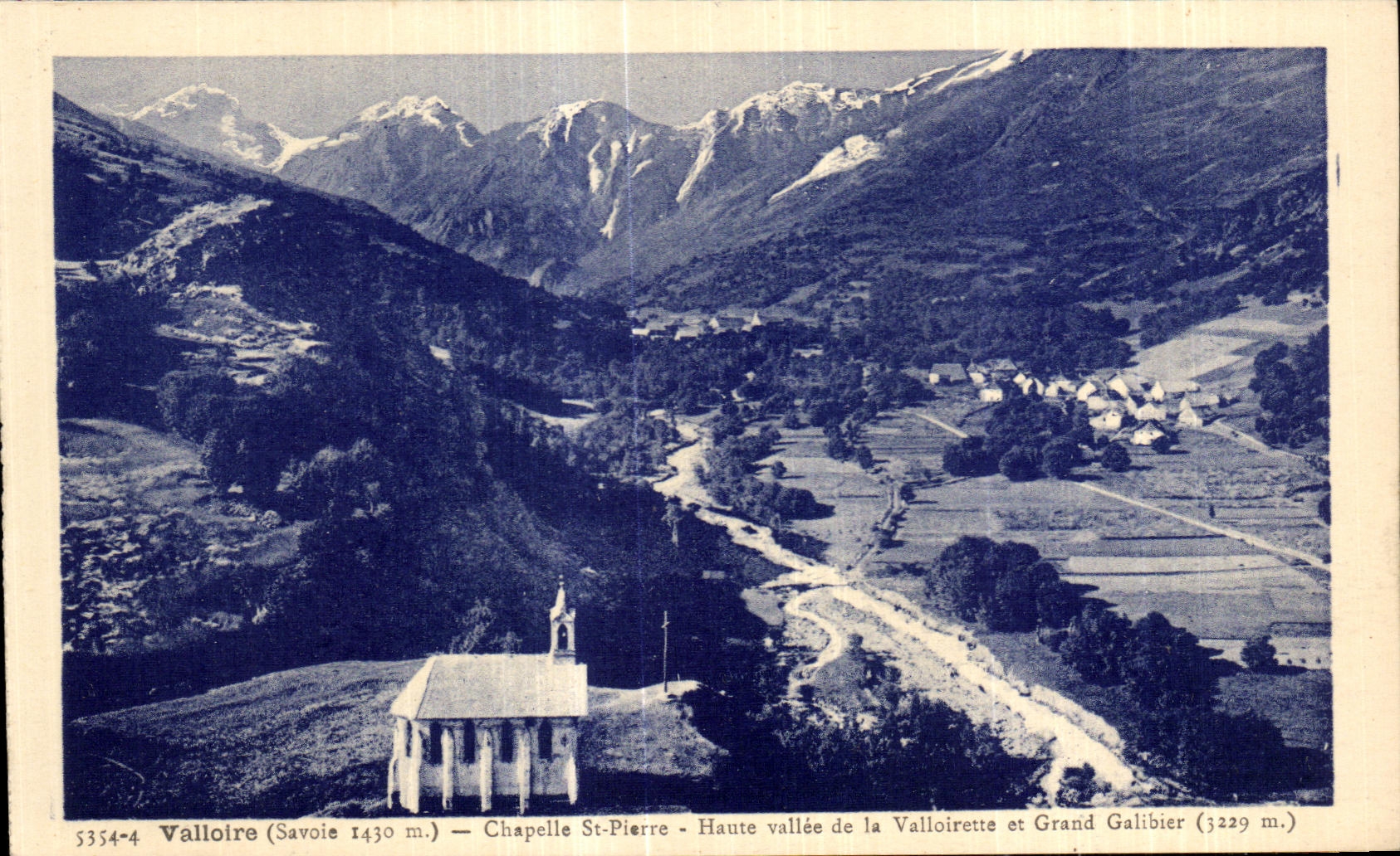 CPA Valloire (Savoie) Chapelle St Pierre Haute vallee de la Valloirette et Grand Galibier