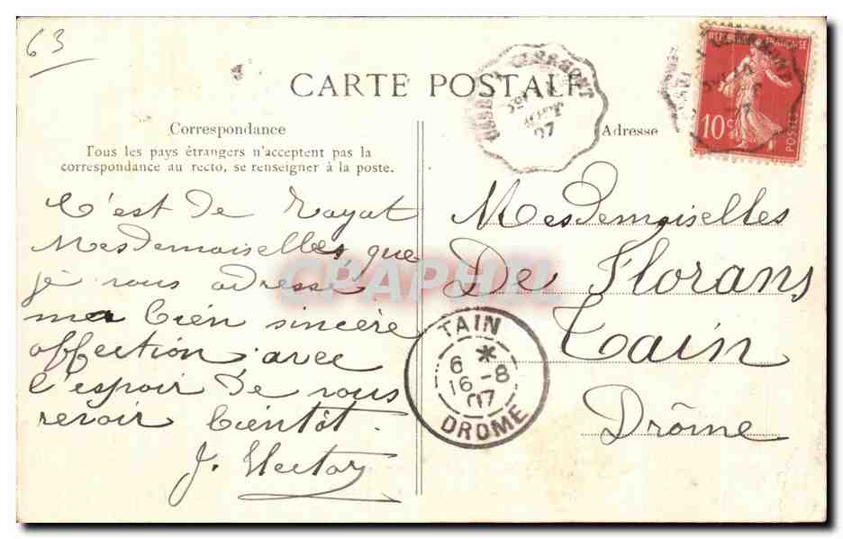 CPA Royat L Eglise des Franciscaines le Viaduc Paradis — Rückseite