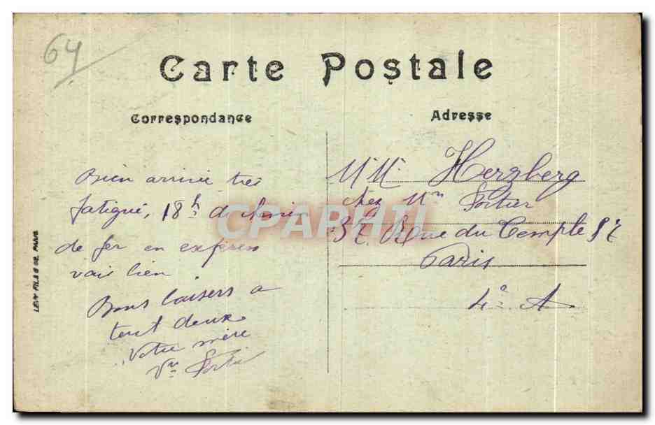 Bayonne — Les Hailes — LL. — Éditeur LL, n° 92 — Rückseite