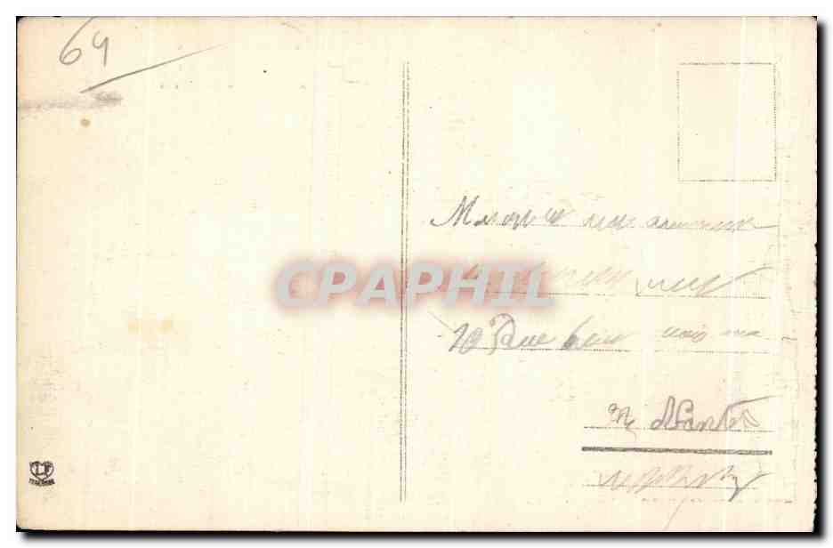 Tarjeta postal antigua Salies de Bearn Casas antiguas en la Salette — Reverso