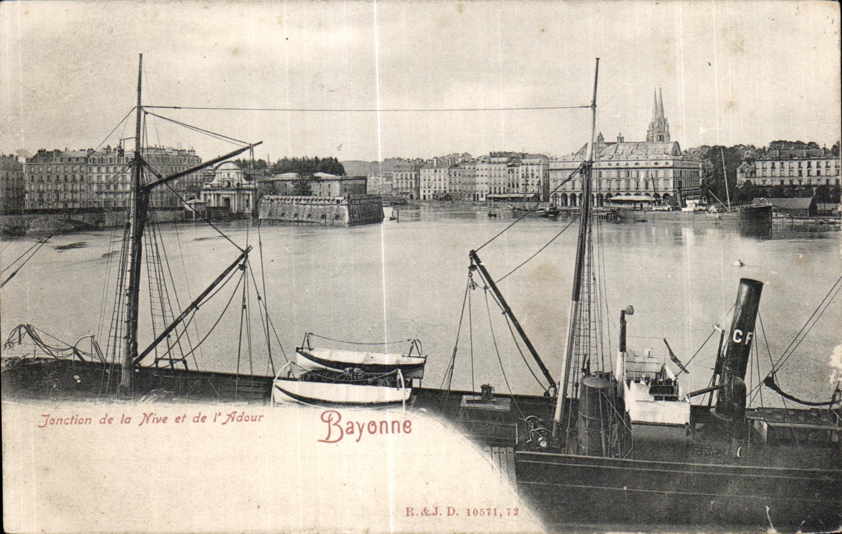 Jonction de la Nive et de l'Adour — Bayonne — R.&J.D. 10571,72