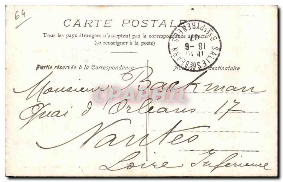 Sauveterre — Environs de Salies-de-Béarn : Vue générale — Éditeur : Delaporte & Cie, n°46 — Reverso
