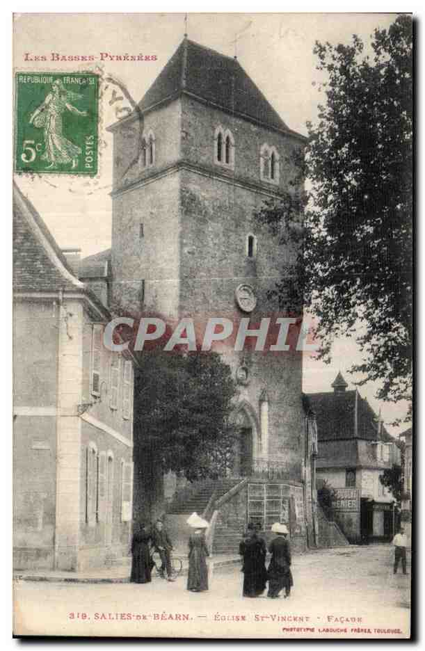 Salies-de-Béarn — Église Saint-Vincent — façade — Phototype Labouche Frères, Toulouse