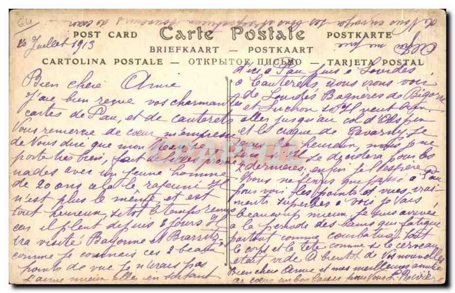 Sauveterre (Basses-Pyrénées) — Ansicht des Gaves — ND Fotografie — Rückseite