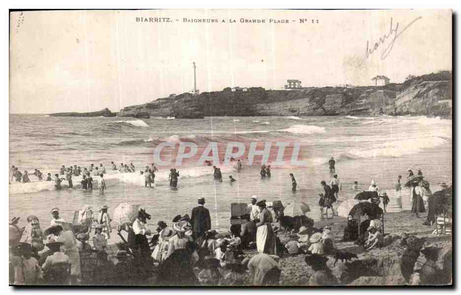 CPA Biarritz Baigneurs A la Grande Plage