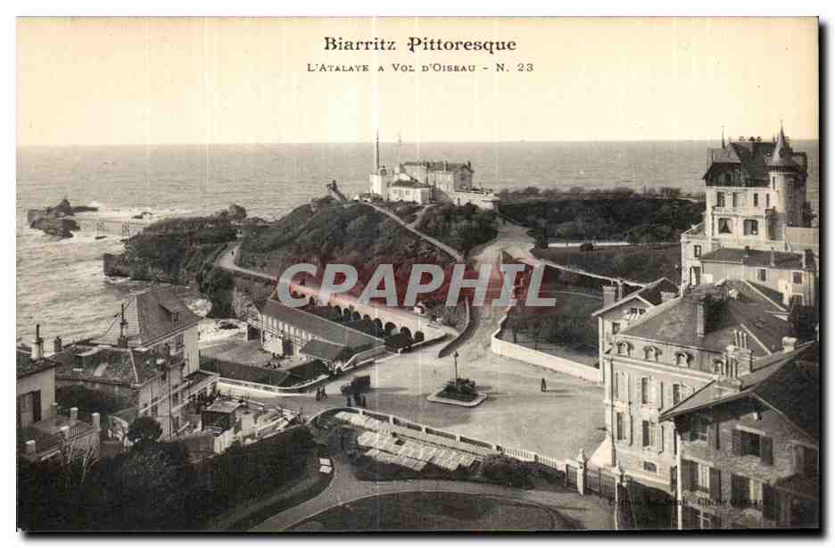 CPA Biarritz Pittoresque L Atalave A Vol d oiseau