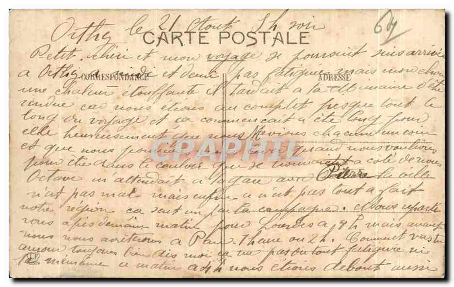 CPA Famille ossaloise Folklore Costume Pyrenees Enfants — Verso