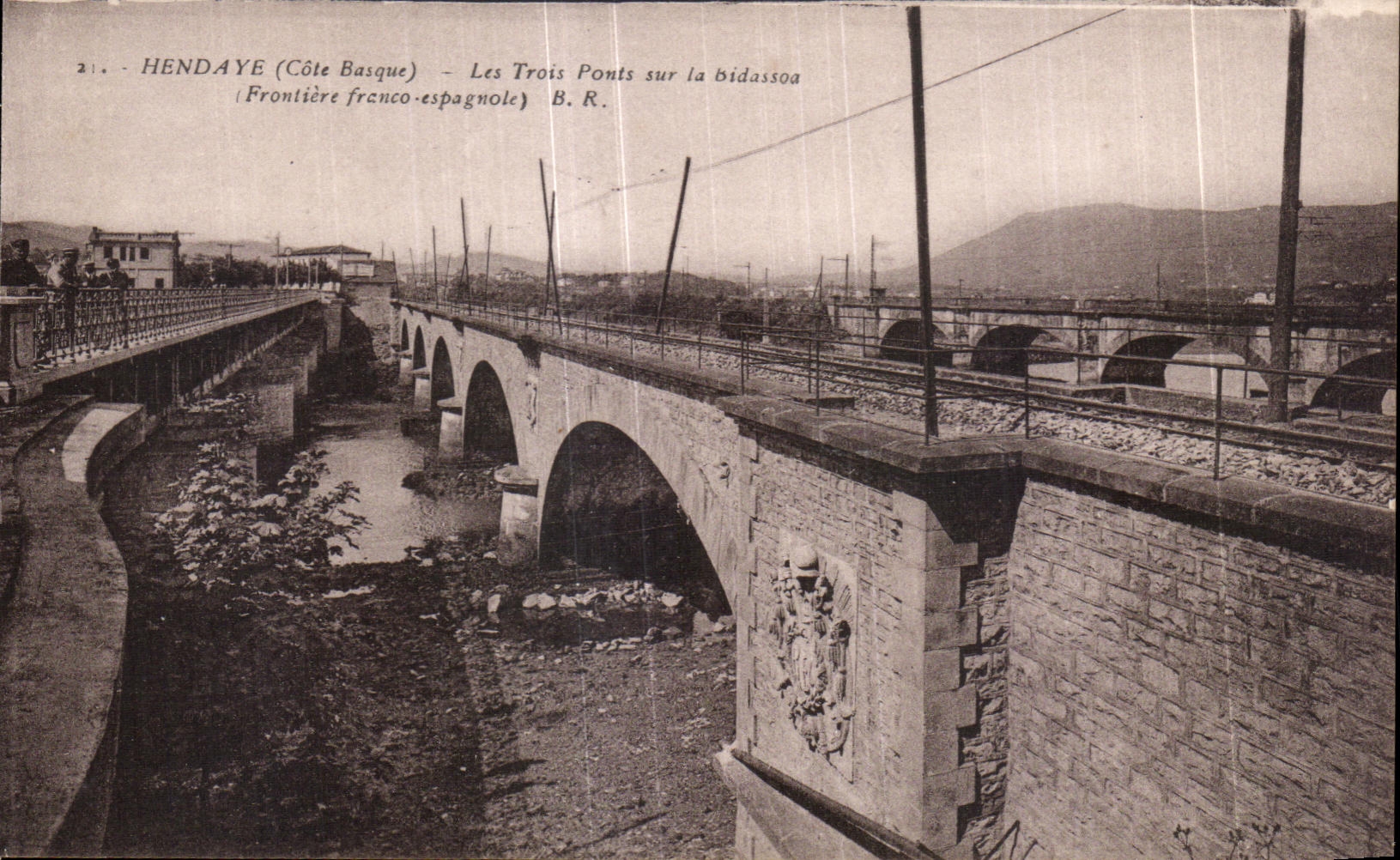 Hendaye (Côte Basque) — Les Trois Ponts sur la Bidassoa (Frontière franco-espagnole) — B.R.