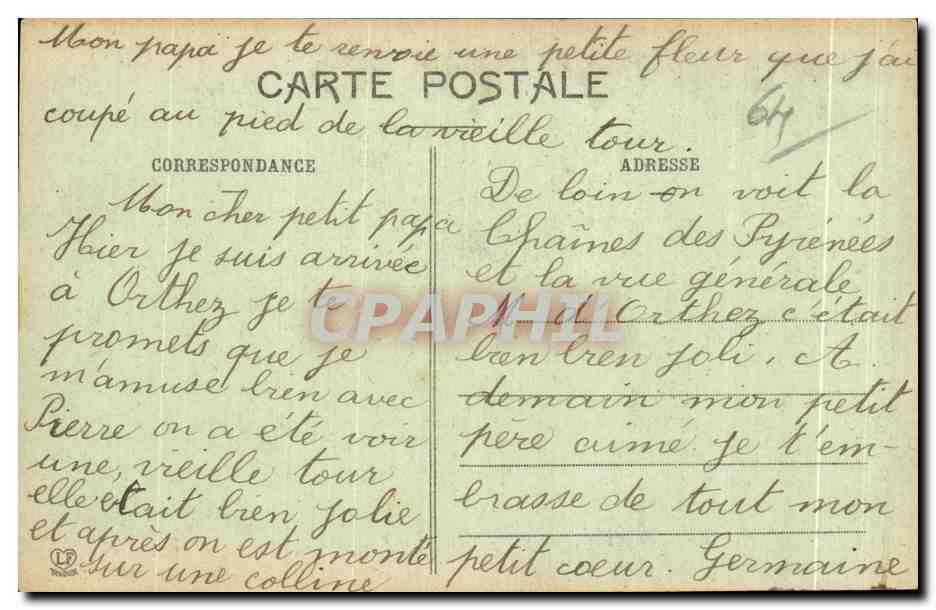 CPA Les Basses Pyrenees Orthez Maison De Jeanne D Albert — Rückseite