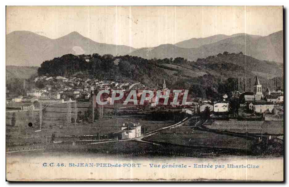 CPA St Jean Pied de Port Vue generale Entree Par Uhart Cize