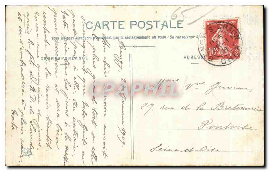 Lourdes — Cinquantenaire de l'Apparition — Sermon sur l'Esplanade du Rosaire par Monseigneur Rumeau, Évêque d'Angers — Rückseite