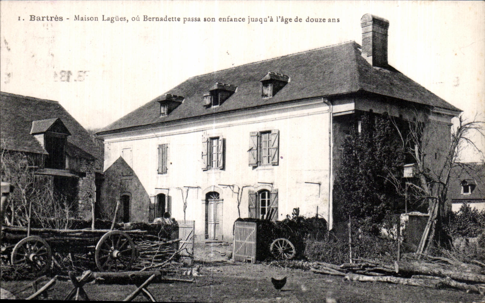 Bartres - Maison Lagües, où Bernadette passa son enfance jusqu'à l'âge de douze ans — Édit. P. Douet - Lourdes