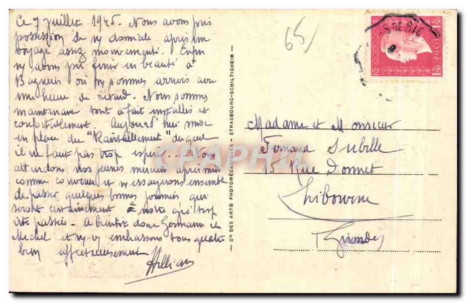 Bagnères-de-Bigorre — La Tour des Jacobins — Verlag: Cî des Arts Photomécaniques — Rückseite