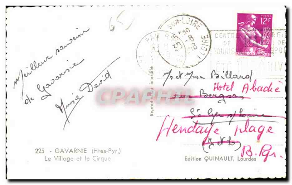 CPA Gavarnie (Htes Pyr) Le Village et la Cirque — Verso