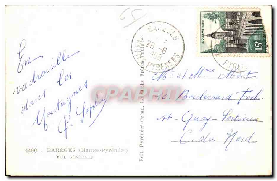 CPA Bareges (Hautes Pyrenees) Vue generale — Verso