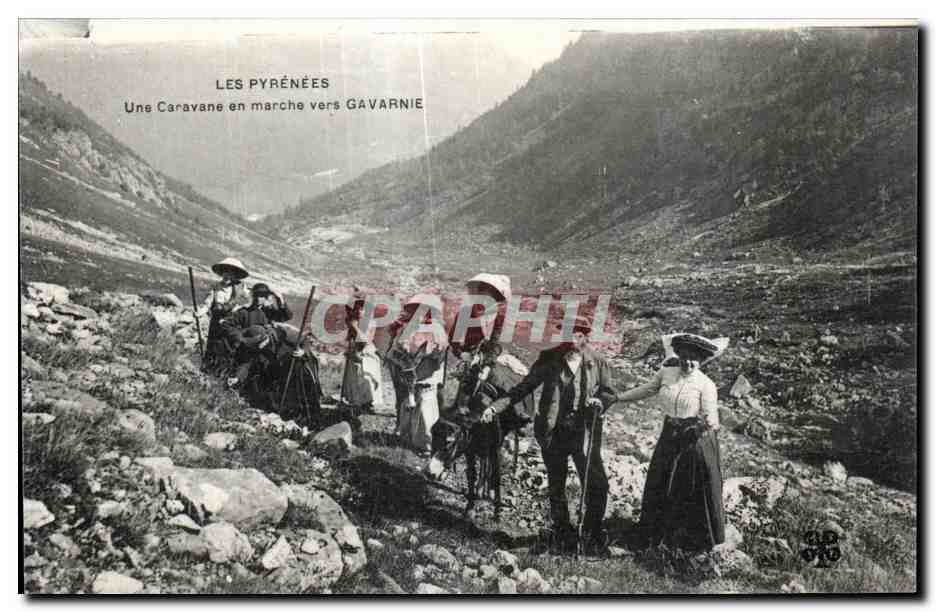 Les Pyrénées — Une Caravane en marche vers Gavarnie — Éditeur S.D. n° 30