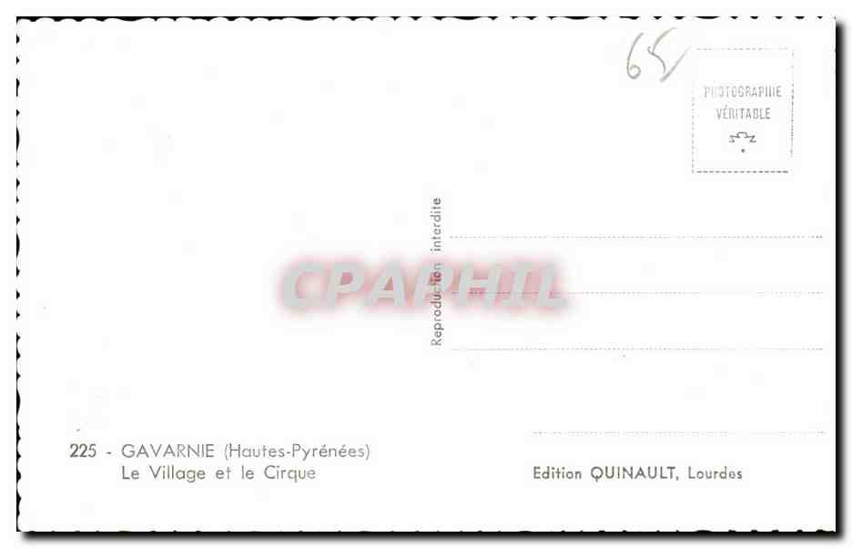 CPA Gavarnie (Hautes Pyrenees) Le Village et le Cirque  — Verso