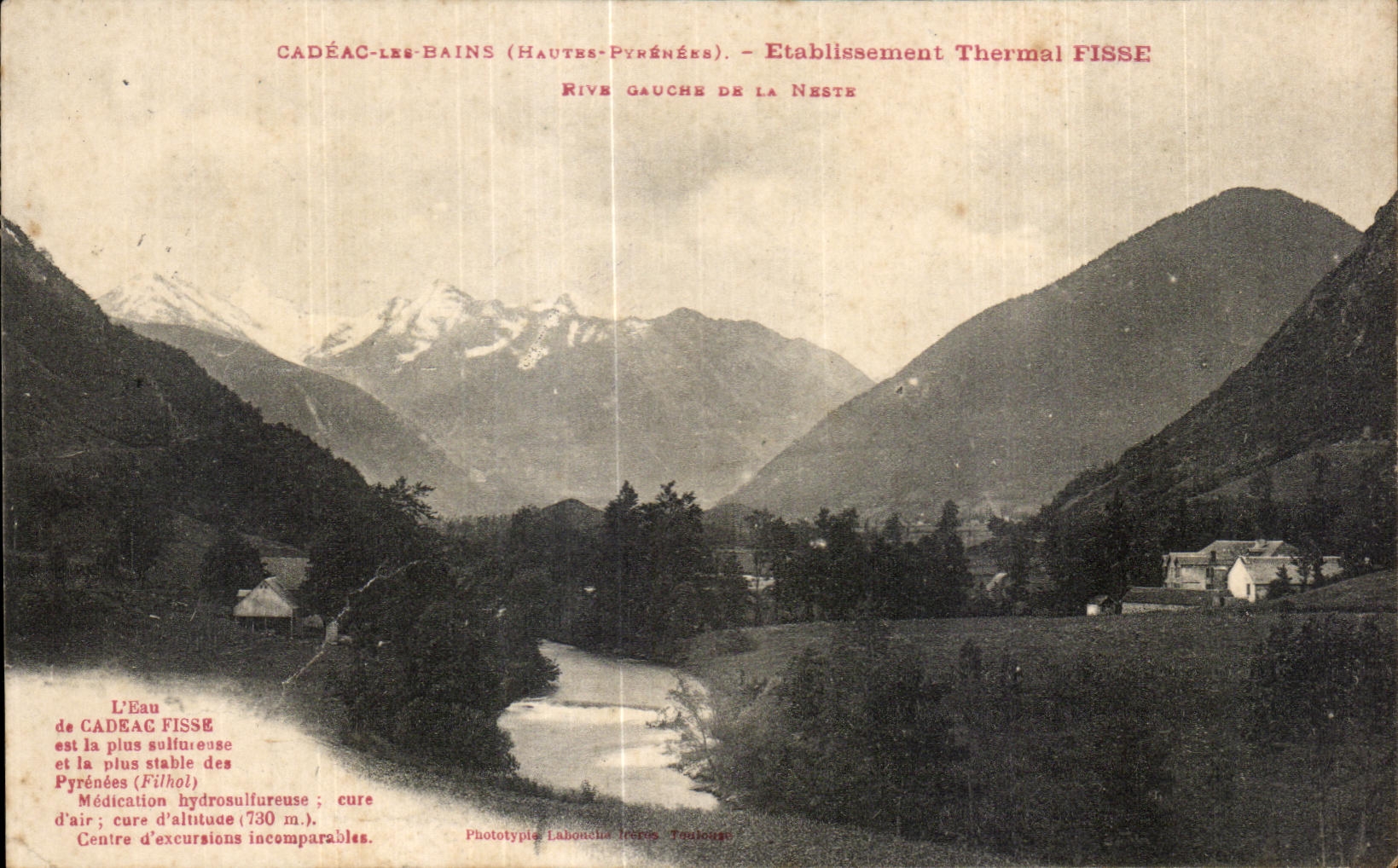 CPA Cadeac Les Bains (Hautes Pyrenees) Etablissement Thermal Fisse Rive Gauche De La Neste