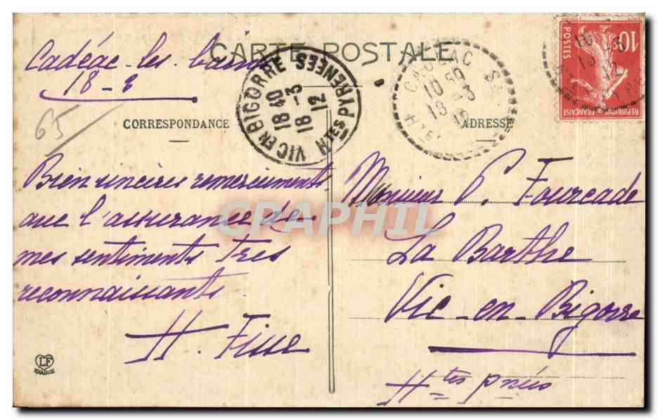 CPA Cadeac Les Bains (Hautes Pyrenees) Etablissement Thermal Fisse Rive Gauche De La Neste — Reverso