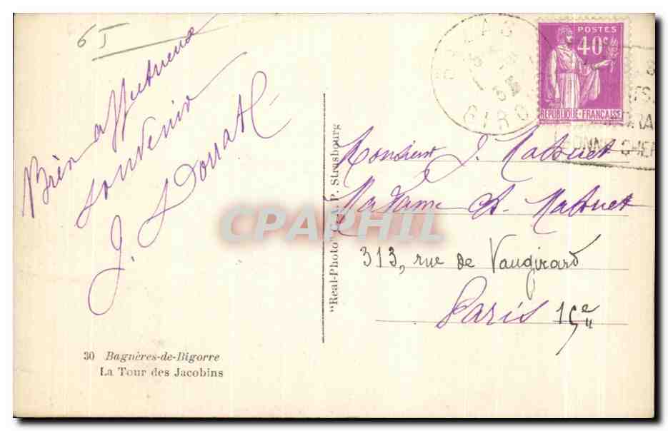 Bagnères-de-Bigorre — La Tour des Jacobins — Verlag C.A.P. — Rückseite