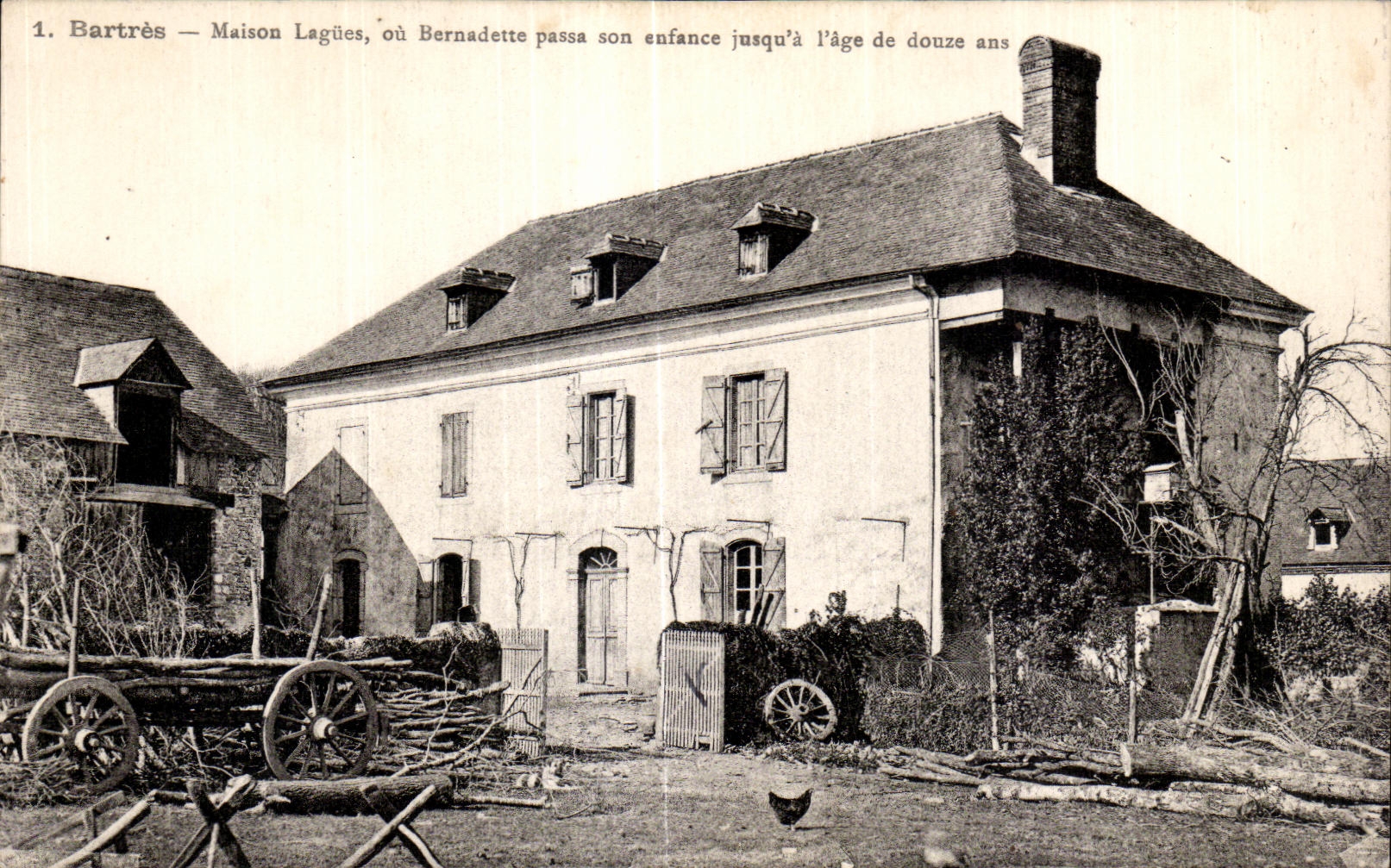 Bartrès — Maison Lagües, où Bernadette passa son enfance jusqu'à l'âge de douze ans — éditeur inconnu, n° 1