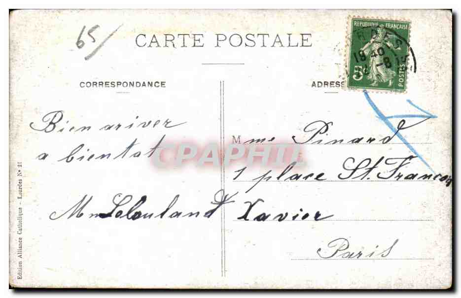 CPA Lourdes Le Vieux Lourdes les Pyrenees — Verso