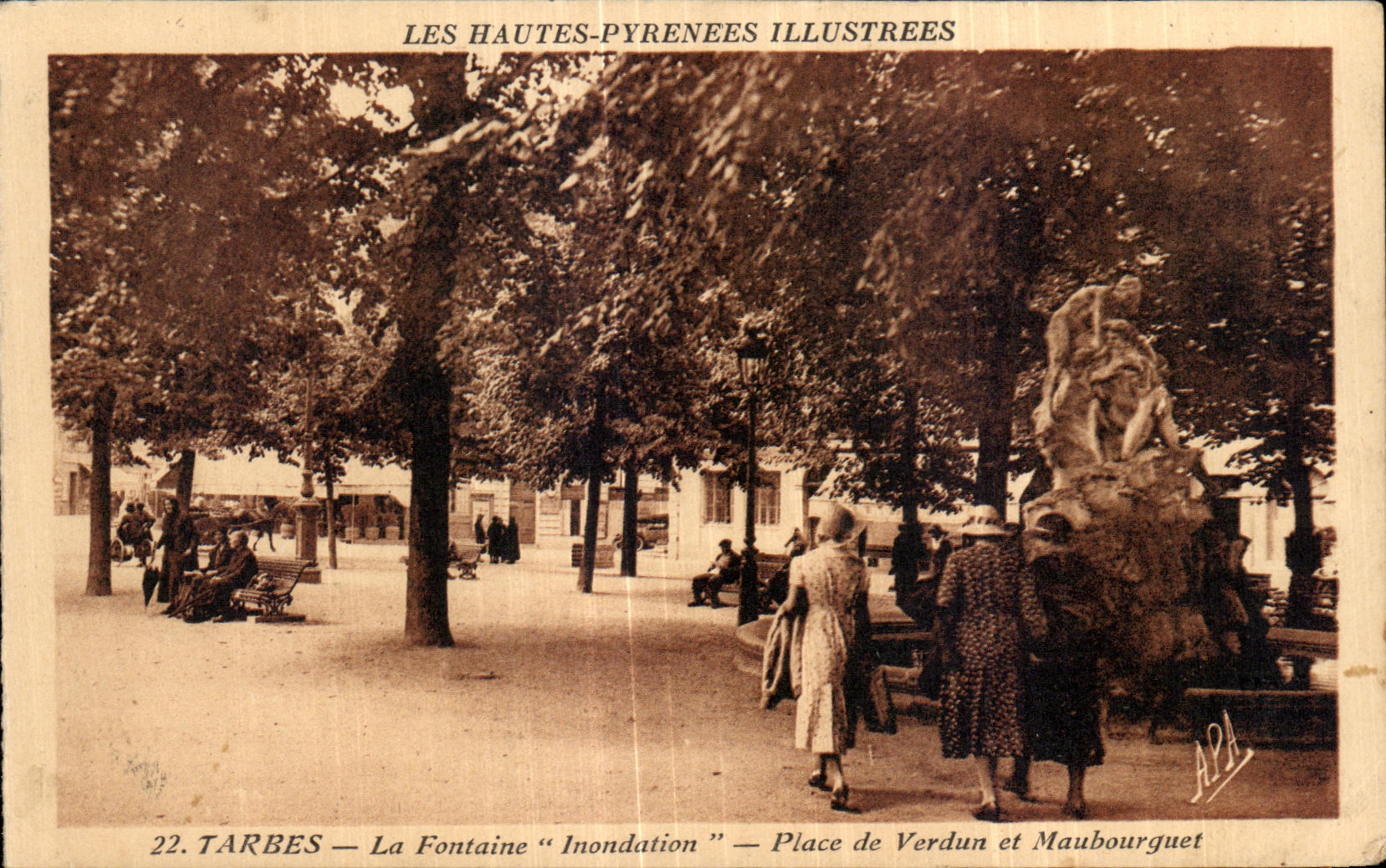 Tarbes — La Fontaine "Inondation" — Place de Verdun et Maubourguet — Les Hautes-Pyrénées Illustrées, n°22