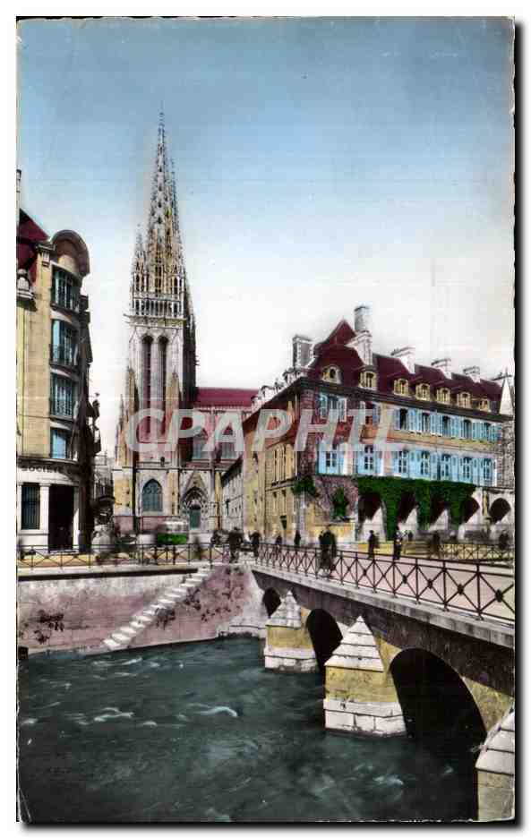CPA Quimper Le Cathedrale L ancien Eveche et les Quais