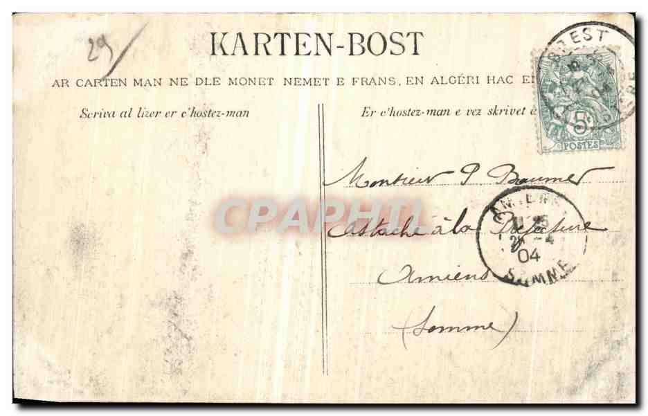 CPA Quimper Vue Generale L Eveche — Rückseite